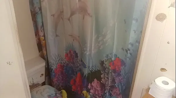 Stort Bitch in the shower varmt rör