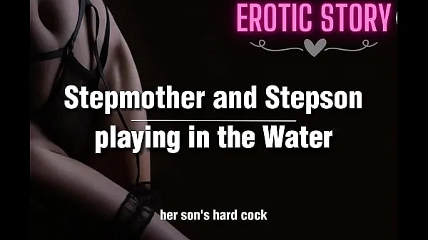 بڑی Stepmother and Stepson playing in the Water گرم ٹیوب