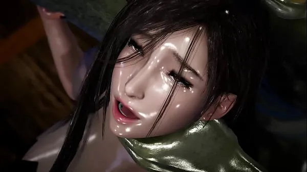 Big Tifa gets her tight pussy stretched by a massive Orc Cock warm Tube
