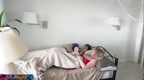 Big Stepmom shares a single hotel room bed with stepson warm Tube