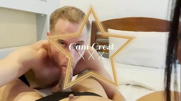 Velká Big dick trans model fucks Cam Crest in his Throat and Ass teplá trubice