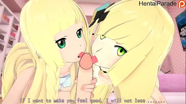 Ống ấm áp Threesome Lilie x Lusamine Pokemon Hentai Uncensored lớn
