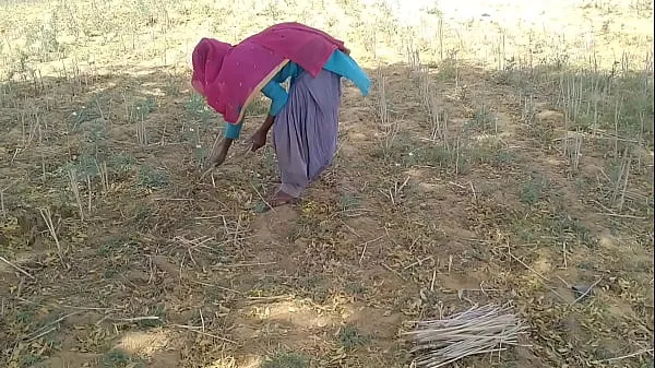 큰 Desi Indian boyfriend fucks her while working in the field 따뜻한 튜브