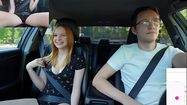 Duża Surprise Verlonis for Justin lush Control inside her pussy while driving car in Public ciepła tuba