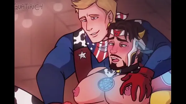 Iron man x Captain america - steve x tony gay milking masturbation cow yaoi hentai Tiub hangat besar