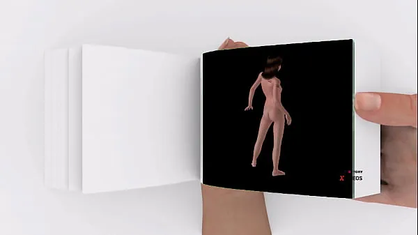 Big Flipbook animation of a cute girl posing sexy pose warm Tube
