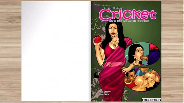 Savita Bhabhi Episode two The Cricket How to take two wickets in one ball with voice over in English Tiub hangat besar