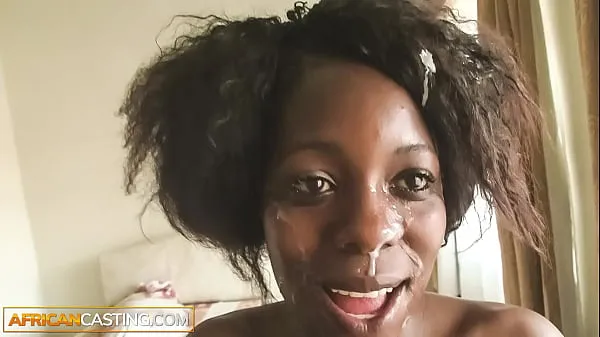 Nagy Black Beauty Facial Cumshot After Rough Anal Casting by White Agent meleg cső
