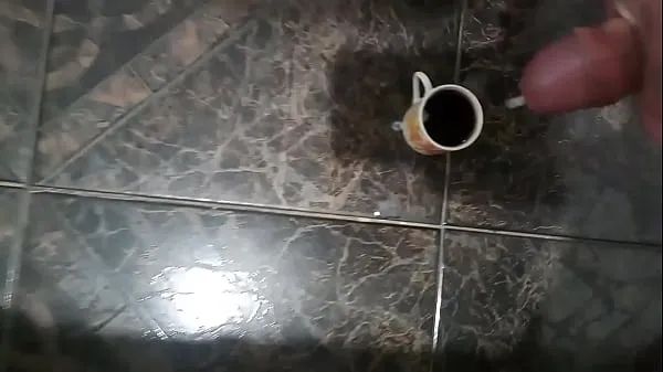 Grande Cum on the coffee tubo quente