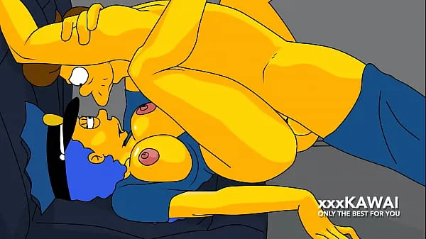 Police Marge tries to Arrest Snake but he Fucks Her (The Simpsons أنبوب دافئ كبير
