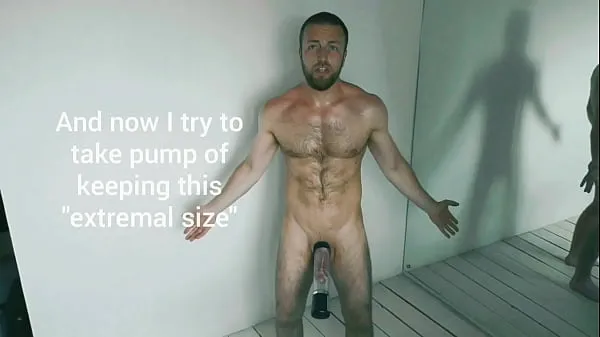 Big Automatic penis pump use by Kostya Kazenny warm Tube