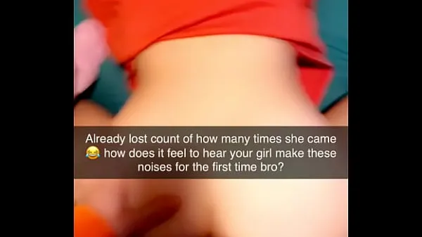 Velká Rough Cuckhold Snapchat sent to cuck while his gf cums on cock many times teplá trubice