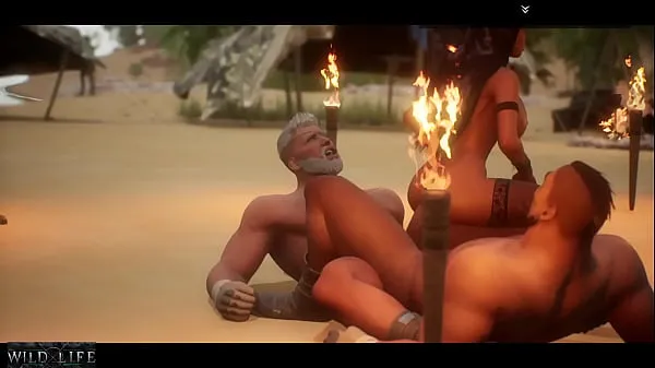 Two big men fucking a hot girl in every hole - Wild Life أنبوب دافئ كبير