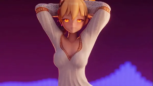 大Genshin Impact (Hentai) ENF CMNF MMD - blonde Yoimiya starts dancing until her clothes disappear showing her big tits, ass and pussy暖管