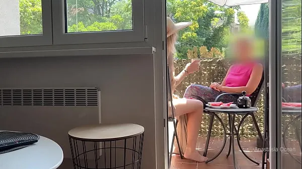 My husband is jerking off and cum in front of my stepmom a while we talk on balcony أنبوب دافئ كبير