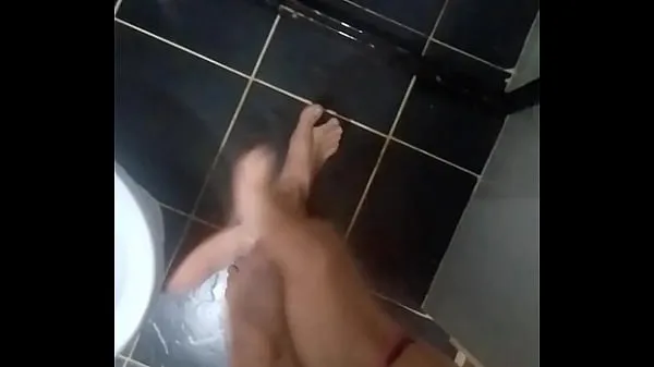 Ống ấm áp Jerking off in the bathroom of my house lớn