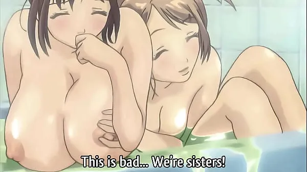 step Sisters Taking a Bath Together! Hentai [Subtitled أنبوب دافئ كبير