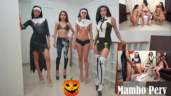 Halloween Perv Nuns squad : 4 perv nuns sex ritual & reverse gangbang (Anal, nuns, blasphemy, 1guy on 4 girls, demon girl, gapes, ATM,ATOGM) OB230 أنبوب دافئ كبير