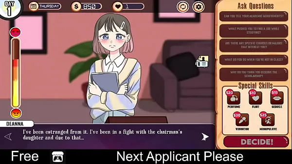 Big Next Applicant Please (free game itchio) Visual Novel warm Tube