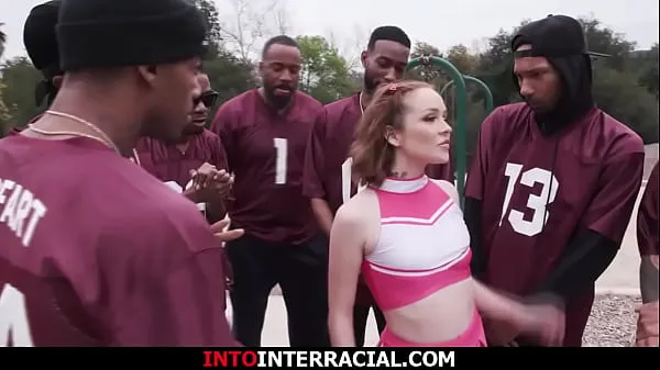 Big Small tits petite cheerleader invites seven black guys over to gangbang guys masturbate the brunettes hairy pussy and group fuck the babe warm Tube