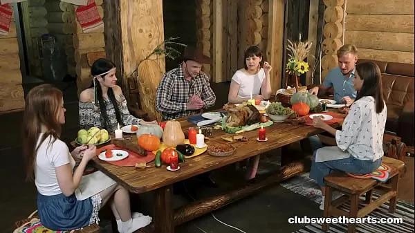 Big Thanksgiving Dinner turns into Fucking Fiesta by ClubSweethearts warm Tube