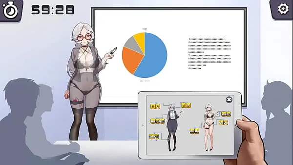Suuri Silver haired lady hentai using a vibrator in a public lecture new hentai gameplay lämmin putki