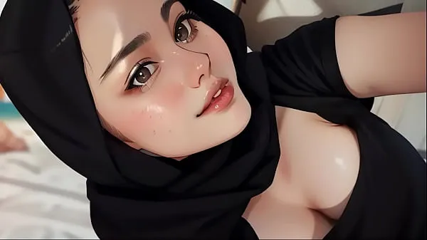 Velká plump hijab playing toked teplá trubice