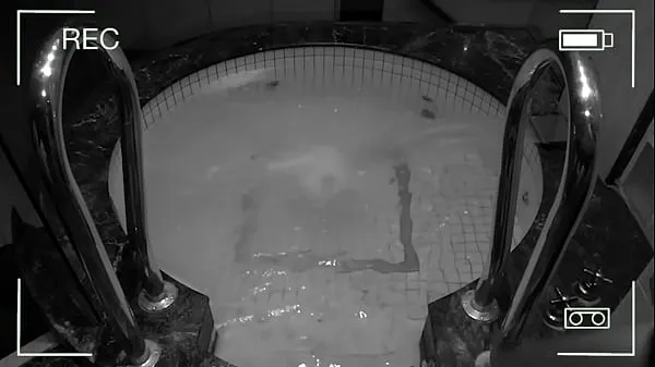 Big Surveillance camera captures cheating wife in hotel jacuzzi warm Tube