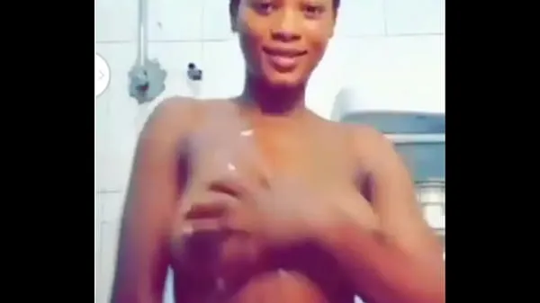 Big Perfect tits ebony teasing in the washroom erotic warm Tube