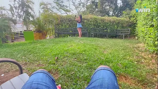 Ống ấm áp Fucking in the park I take off the condom lớn