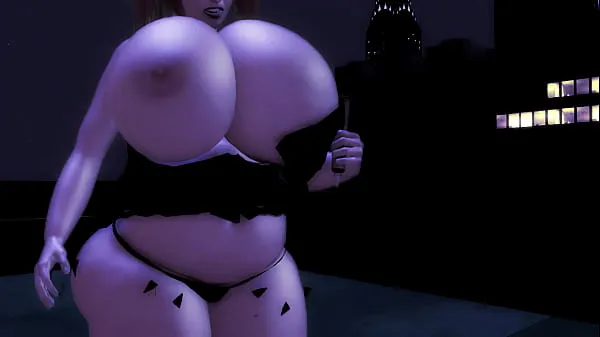 Suuri The Female Joker grows bigger tits and belly lämmin putki