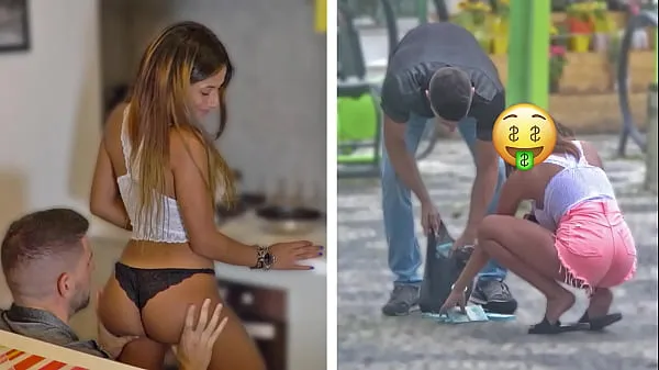Büyük Sexy Brazilian Gold Digger Changes Her Attitude When She Sees His Cash sıcak Tüp