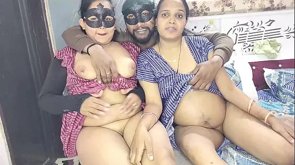 Stort XXX threesome fucking of cheerful Devrani-Jethani after licking pussy varmt rør