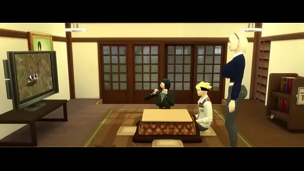 Naruto Boruto Cap 4 Boruto goes to sarada's room to watch porn on the computer and sakura helps him with a blowjob then sara joins them for a threesome أنبوب دافئ كبير
