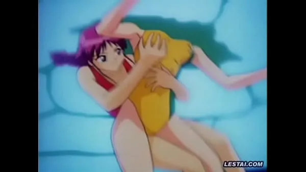 Stort Anime lesbian underwater fuck varmt rør