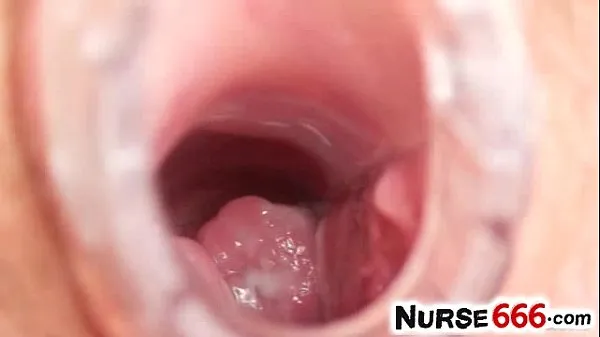 Big Pussy close-ups of naugthy nurse Olga Barz warm Tube
